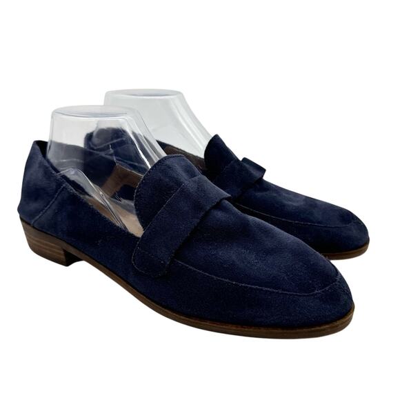 Lucky Brand Chennie Suede Leather Slip On Classic Loafers In Navy Size 10 Office - Picture 2 of 12